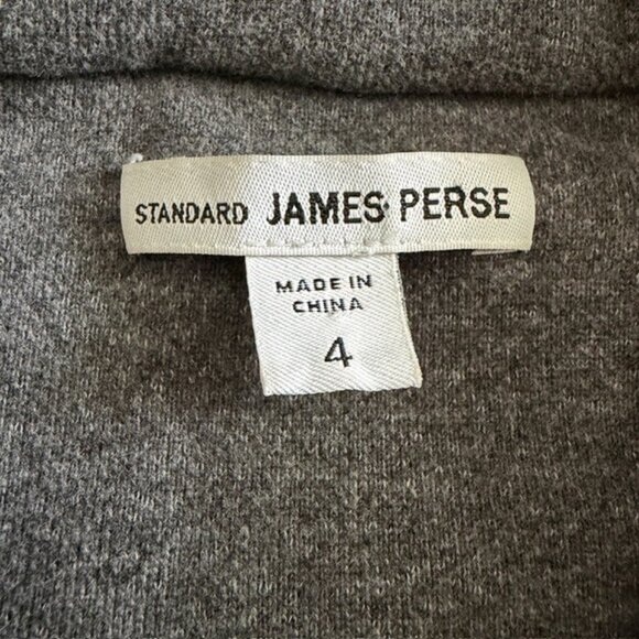 JAMES PERSE Gray Cotton Double Breasted Hooded Peacoat Jacket 4 - Picture 11 of 12
